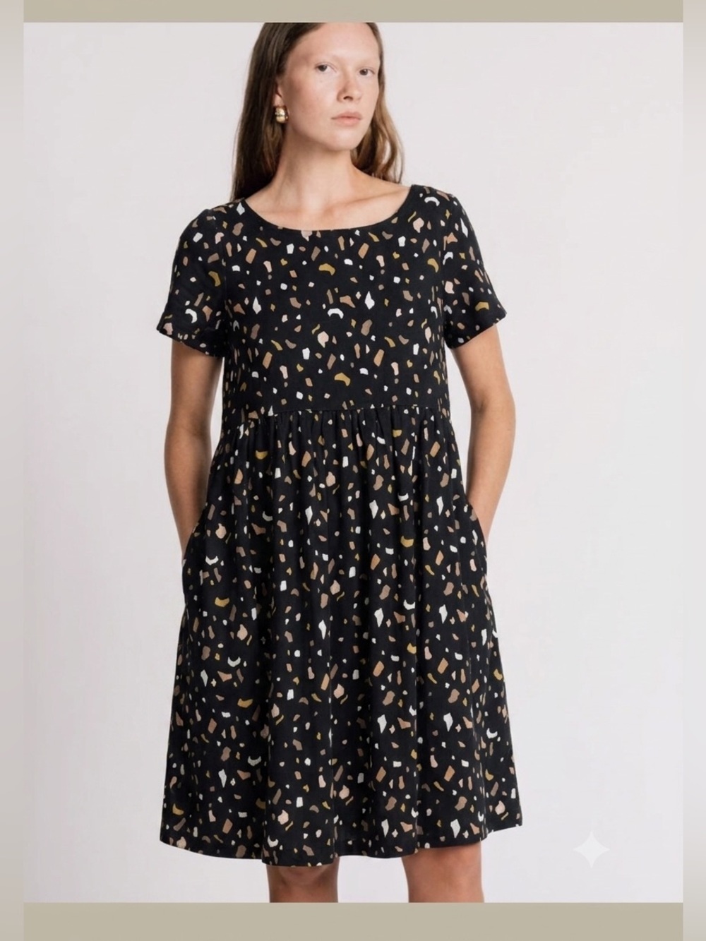 Allison Wonderland Linen 100% Lagenlook Artsy Dress , size 4